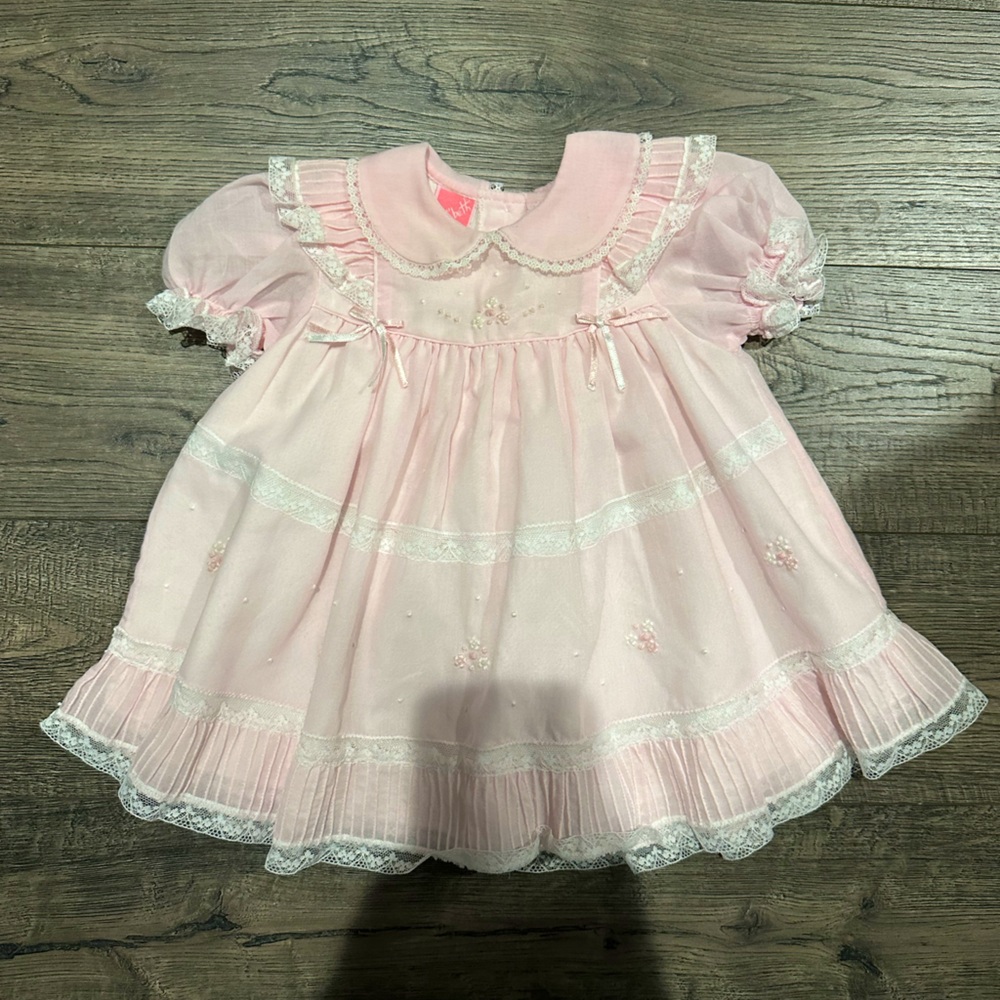 Vintage pink dress //size 6-12M